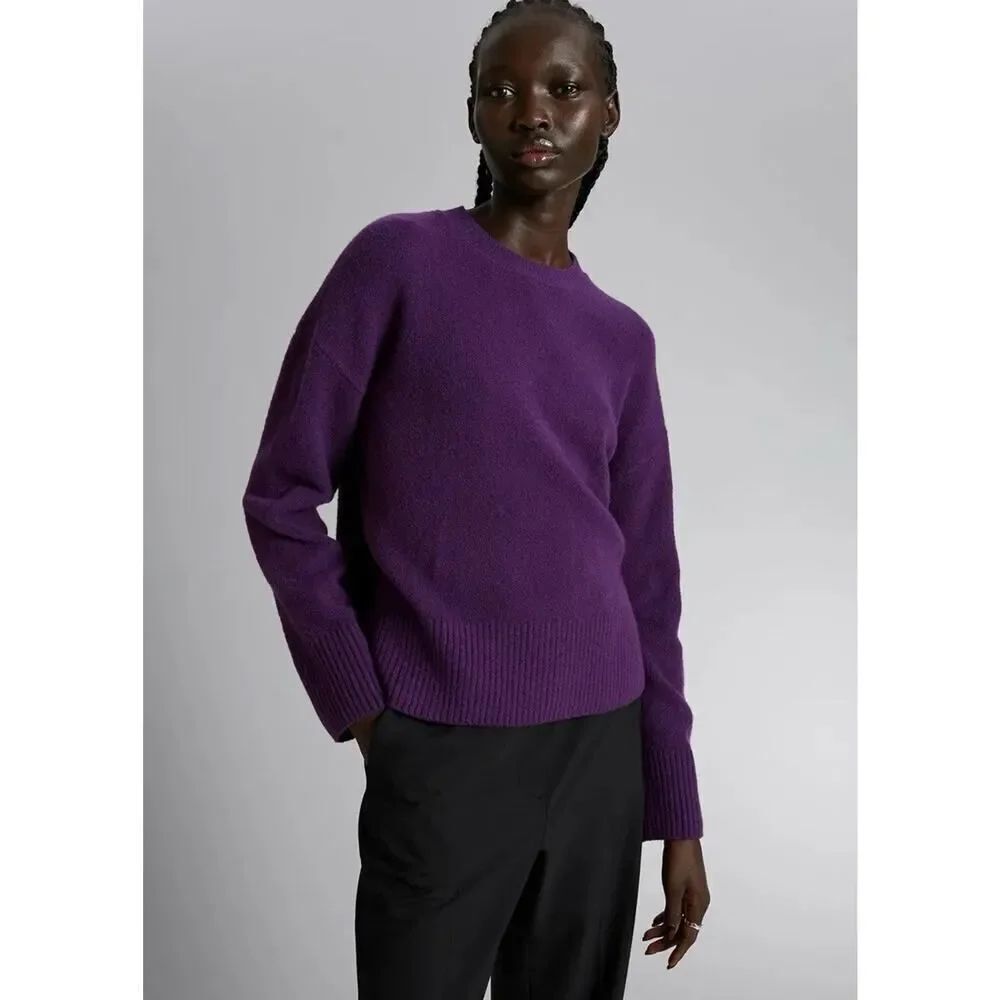 & Other Stories Purple Wool Alpaca Blend Crewneck Sweater XS